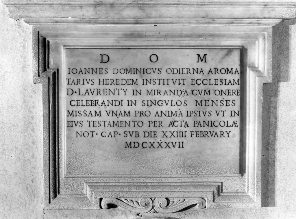 lapide - ambito romano (sec. XVII)